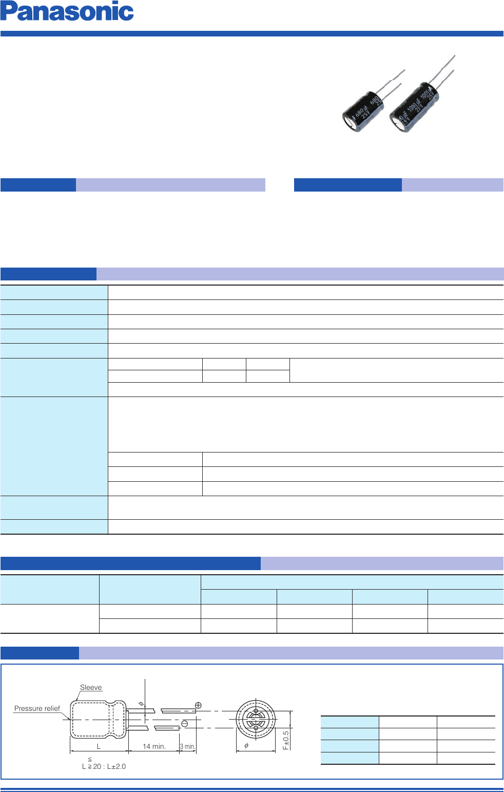 Aluminum Electrolytic Capacitor Catalog Datasheet by Panasonic Electronic Components DigiKey