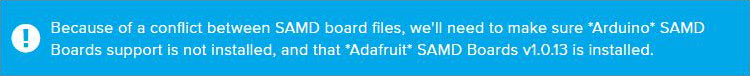SAMD Warning