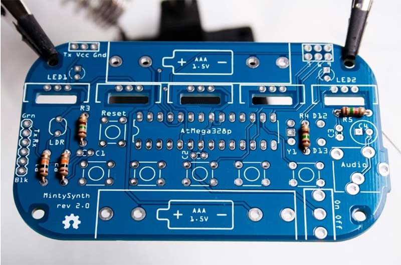 Next you can solder the rest of the resistors in place